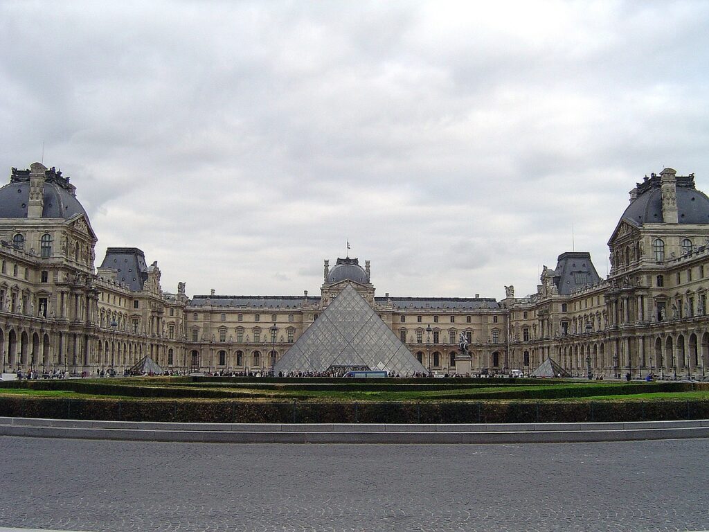 The Louvre Museum, pyramid, paris-.jpg